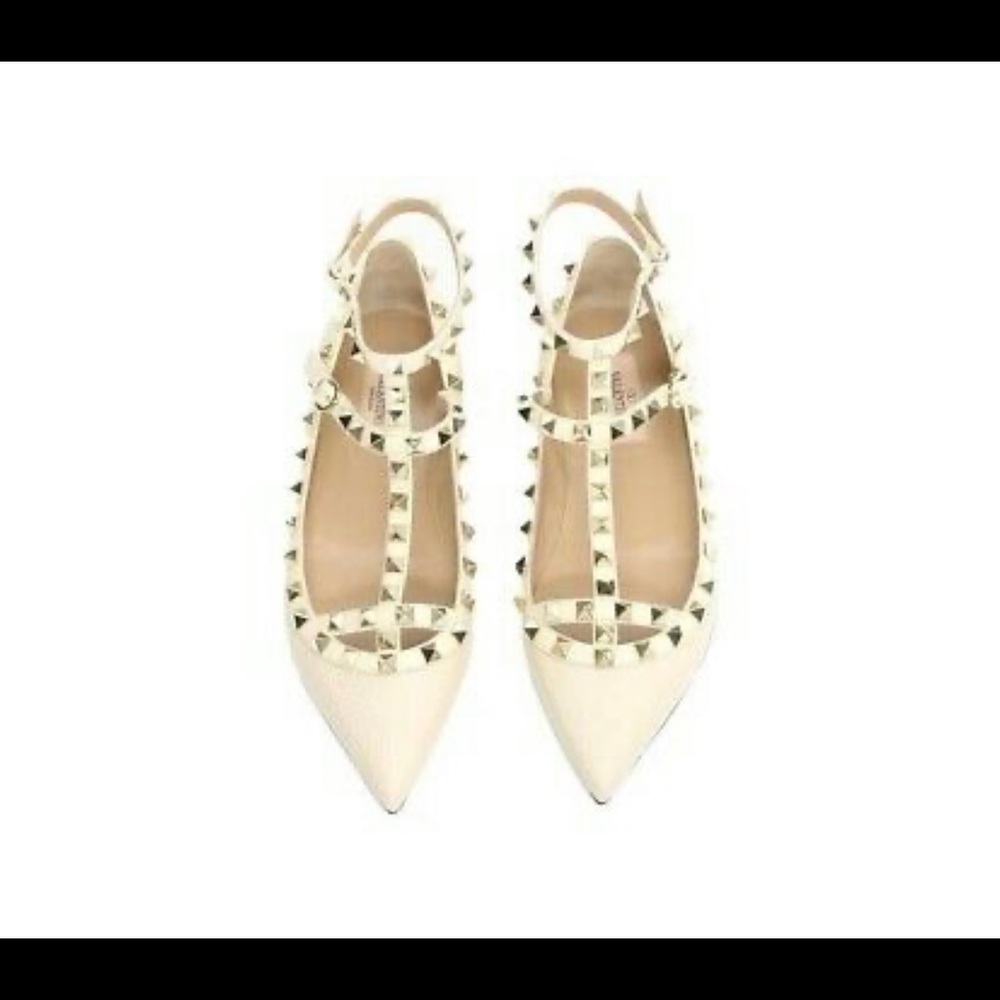 BNIB New VALENTINO Rockstud Caged Leather Flats 5.5